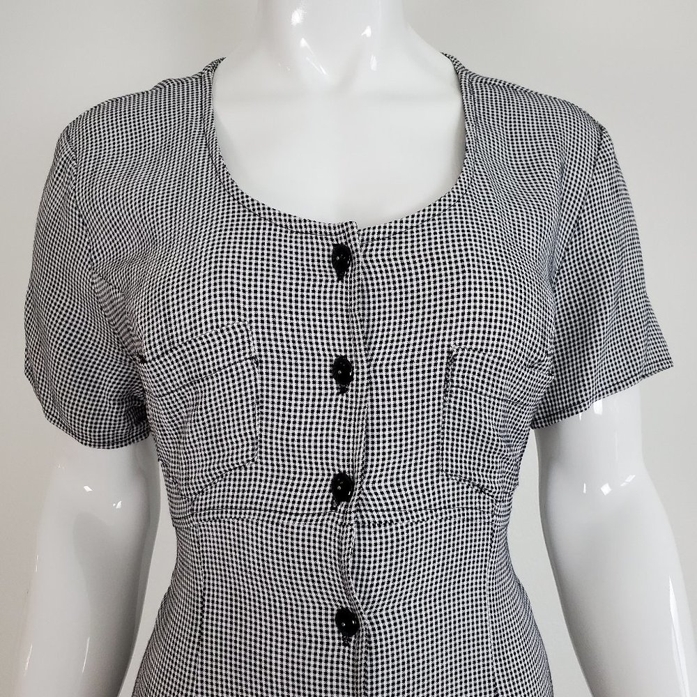 HELD Vintage 90's Black Gingham Maxi Dress - Picture 4 of 10